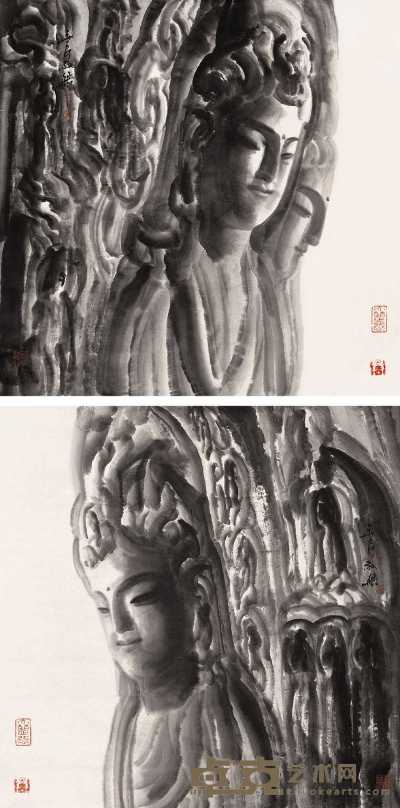 王玉良 2005年作 玉立（二帧） 镜心 68×68cm×2